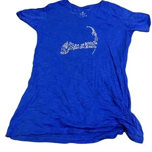 Cuffys tee shirt for Massachusetts in blue